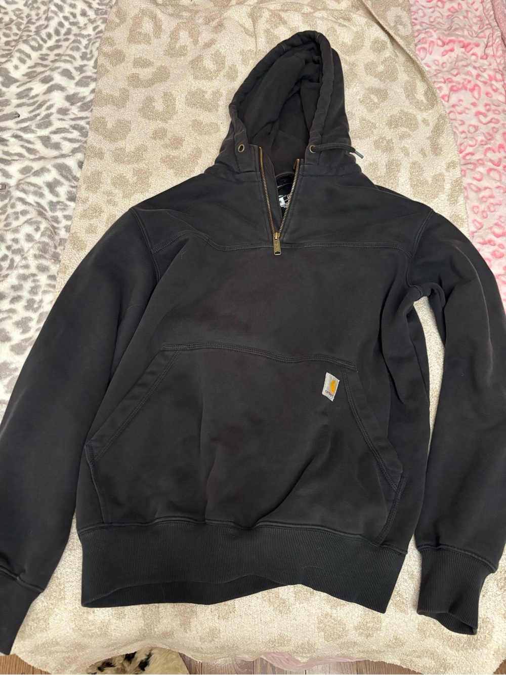 Carhartt Men's Black Zip-Front Hooded Sweatshirt